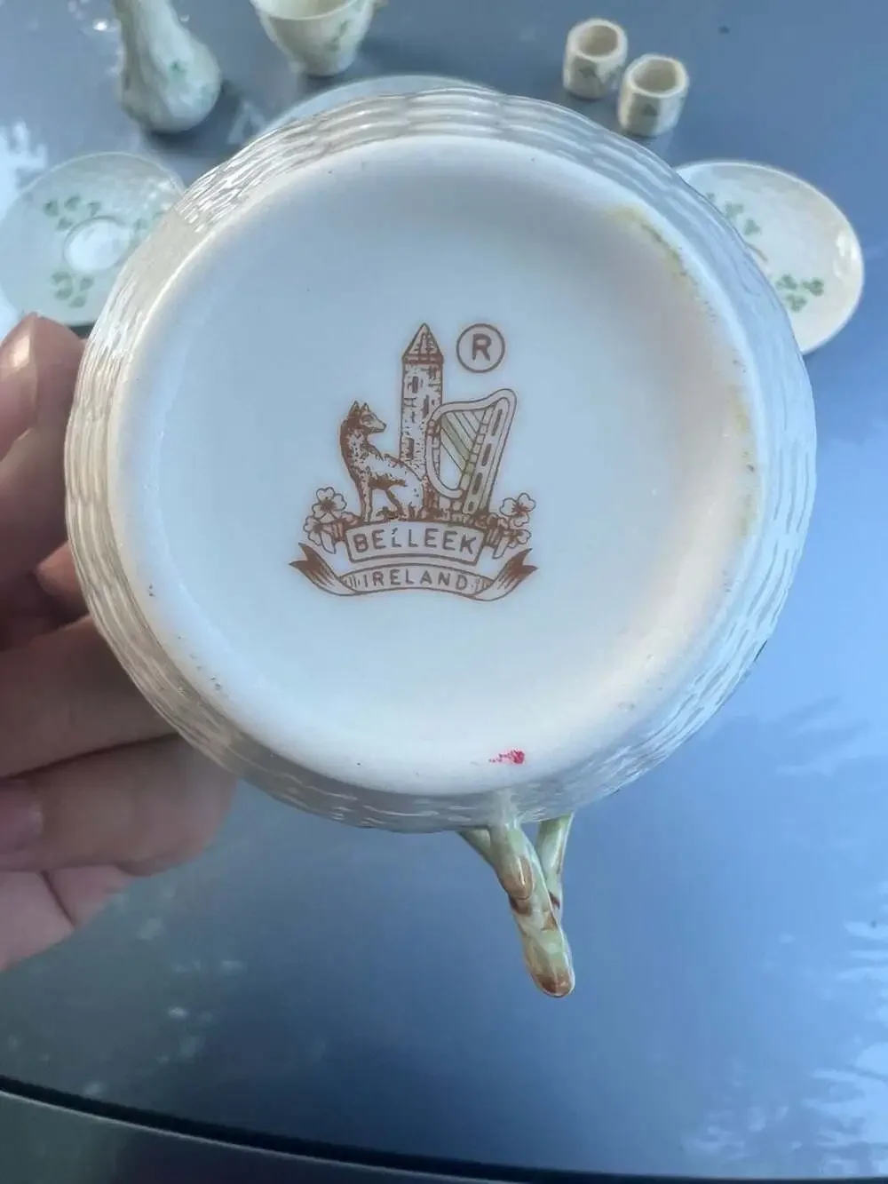 Belleek Ireland Shamrock Basketweave Porcelain Collection